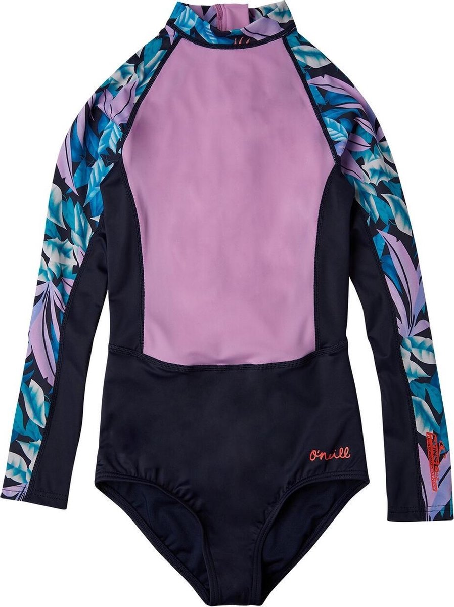 O'Neill - UV Surf badpak voor meisjes - Eendelig - Donkerblauw/Roze/AOP - maat 126-134cm