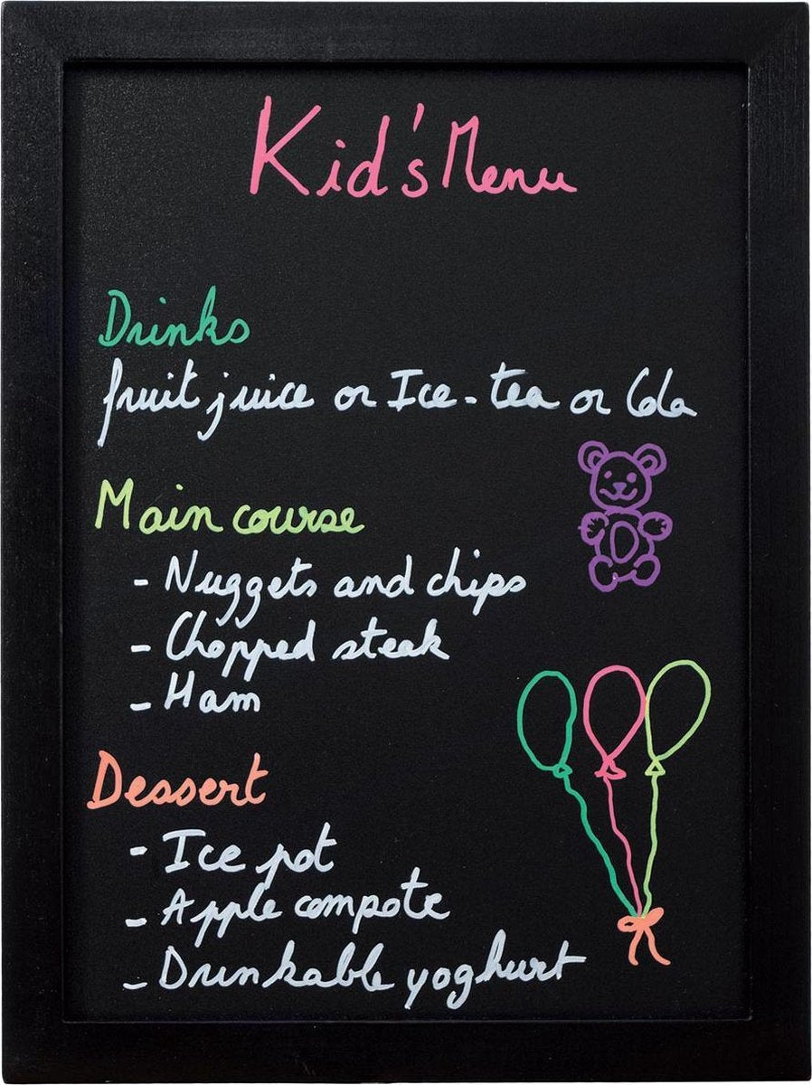6x Securit krijtbord Woody 30x40cm