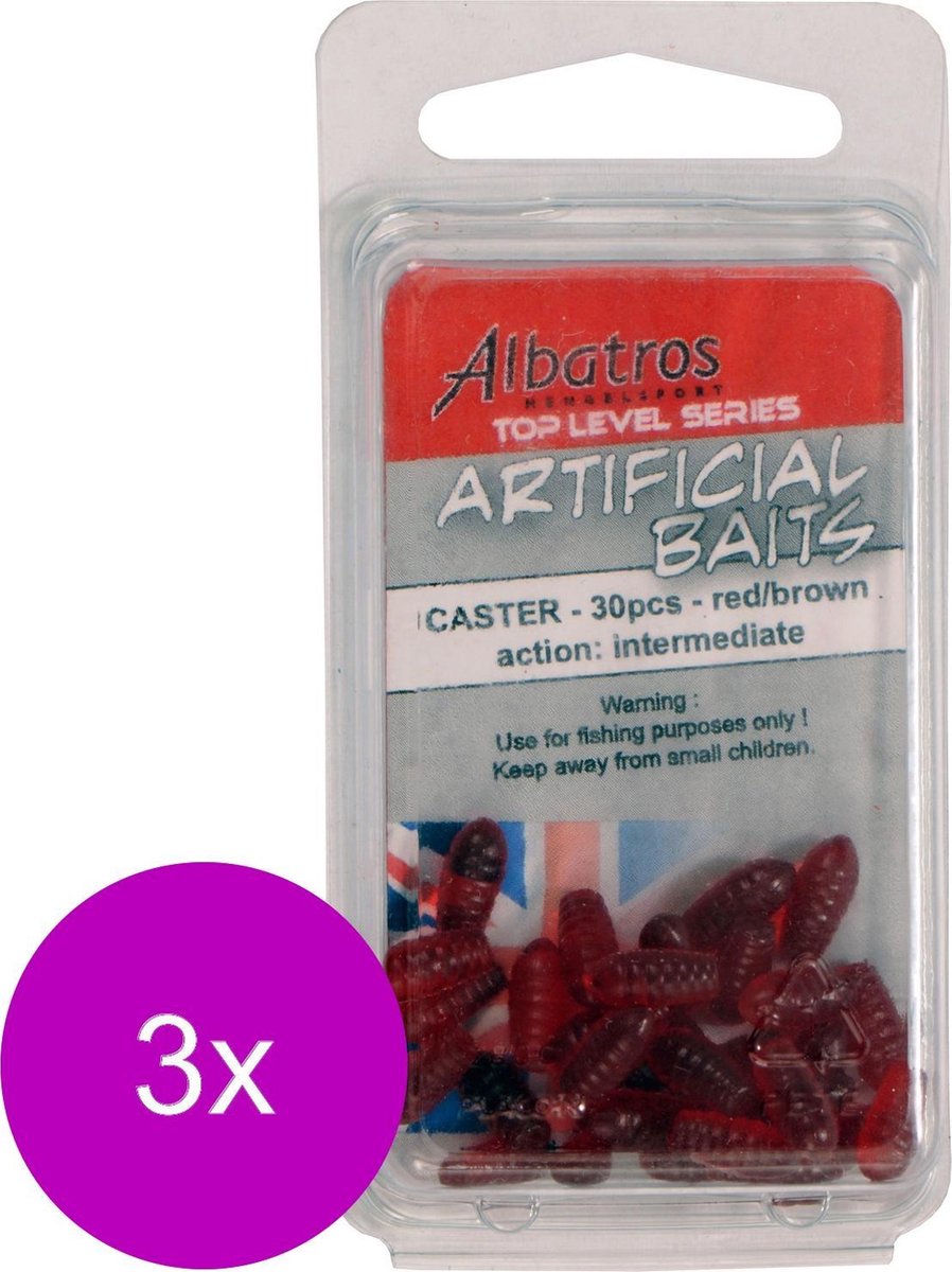 Albatros Artificial Caster - Baits - 3 x Bruin 30 stuks Allround