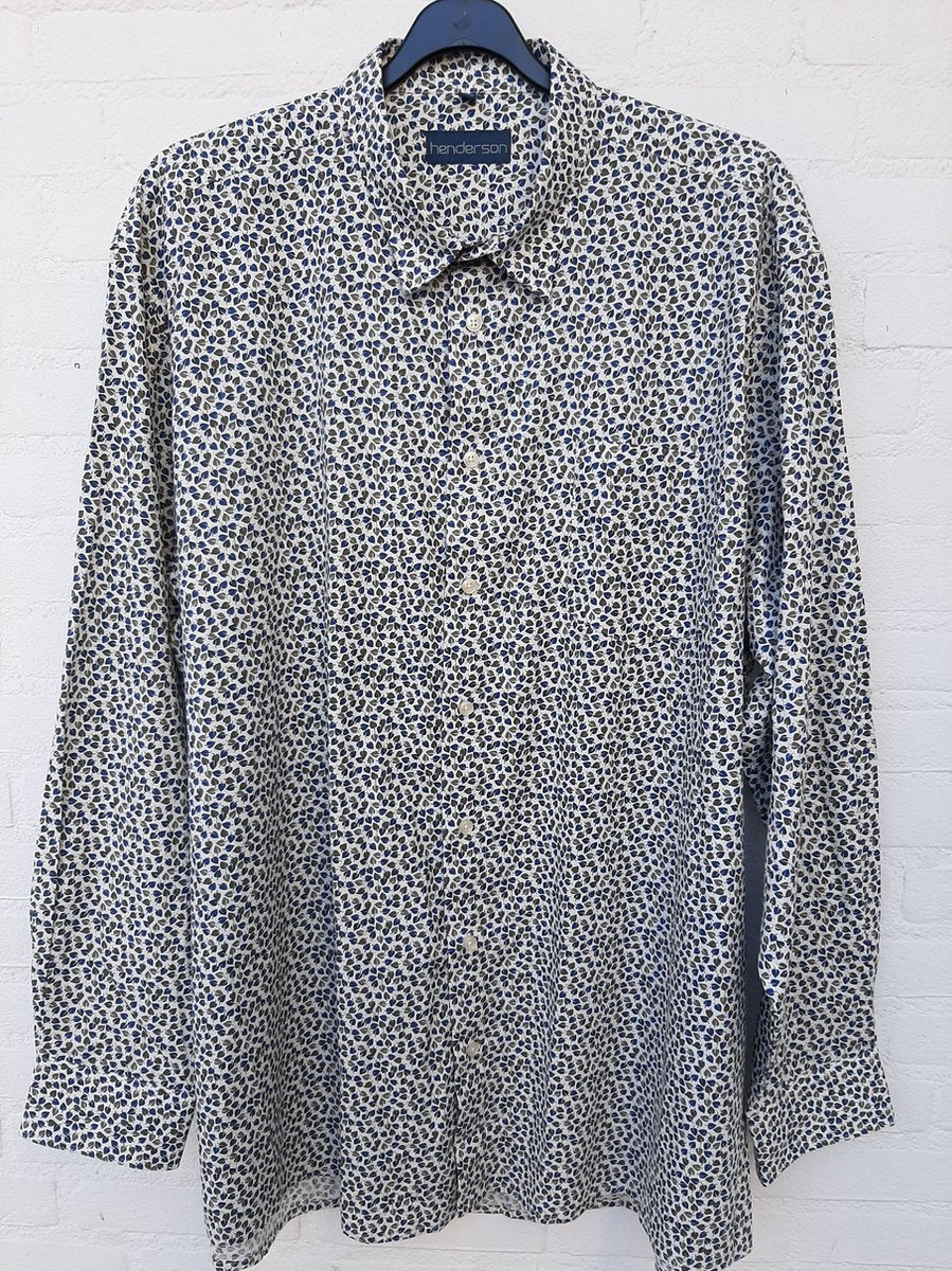 GCM Henderson Overhemd Blauw/groen Maat 2XL Boordmaat 45-46 Big men size