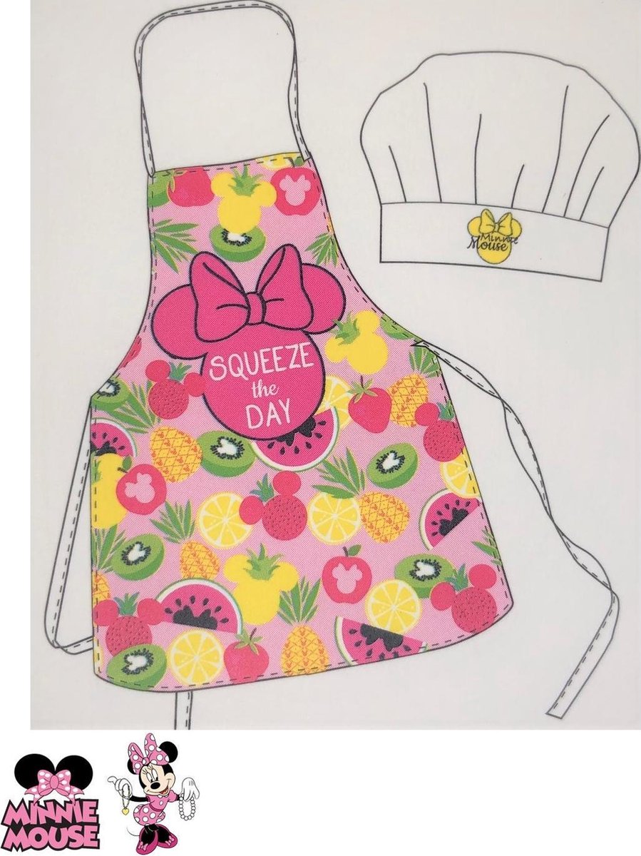 Schort - Minnie Mouse - Squeeze the day - Roze - Meisjes - Jongens - Kookset - Disney - Bakken