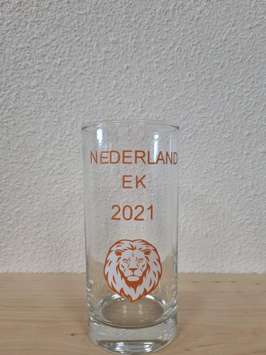 EK voetbal 2021 oranje long drink glas - Europees kampioenschap - drankje - uniek glas 2021 - voetbal zomer - EK voetbal - oranje - Holland artikelen - collectors item
