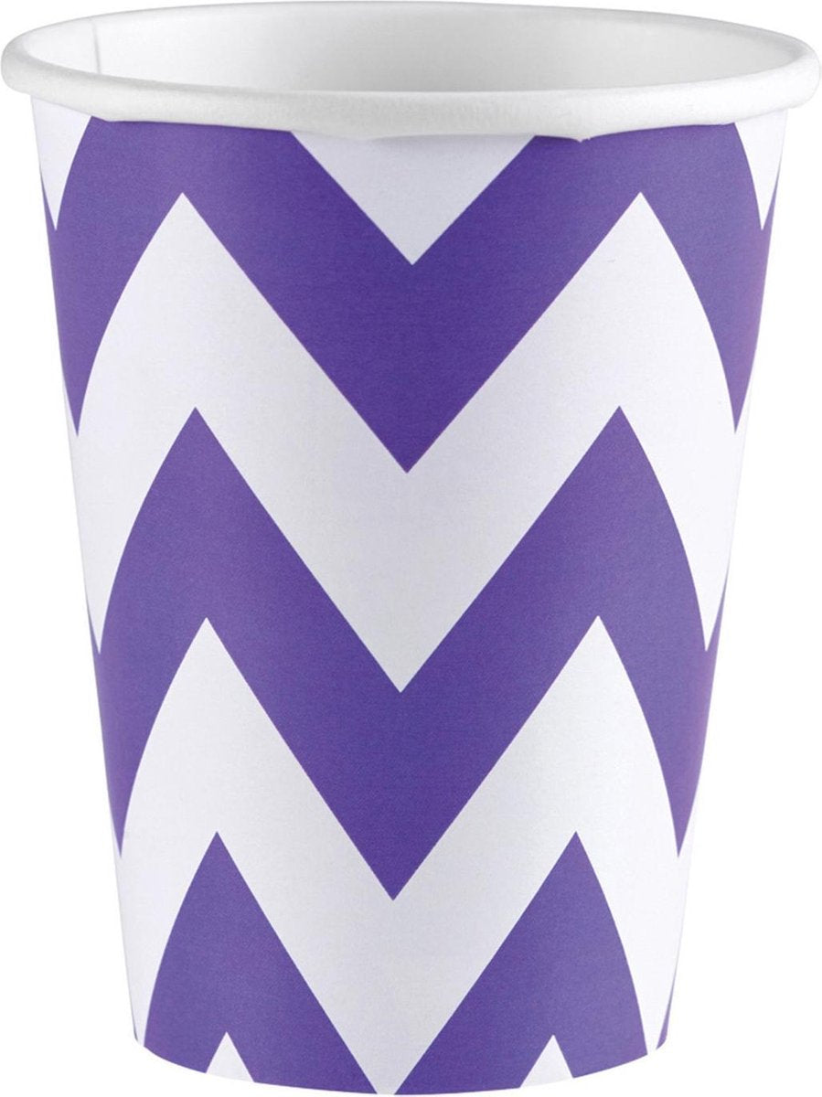 Feestbekers Waves 266 ml 8 Stuks Paars