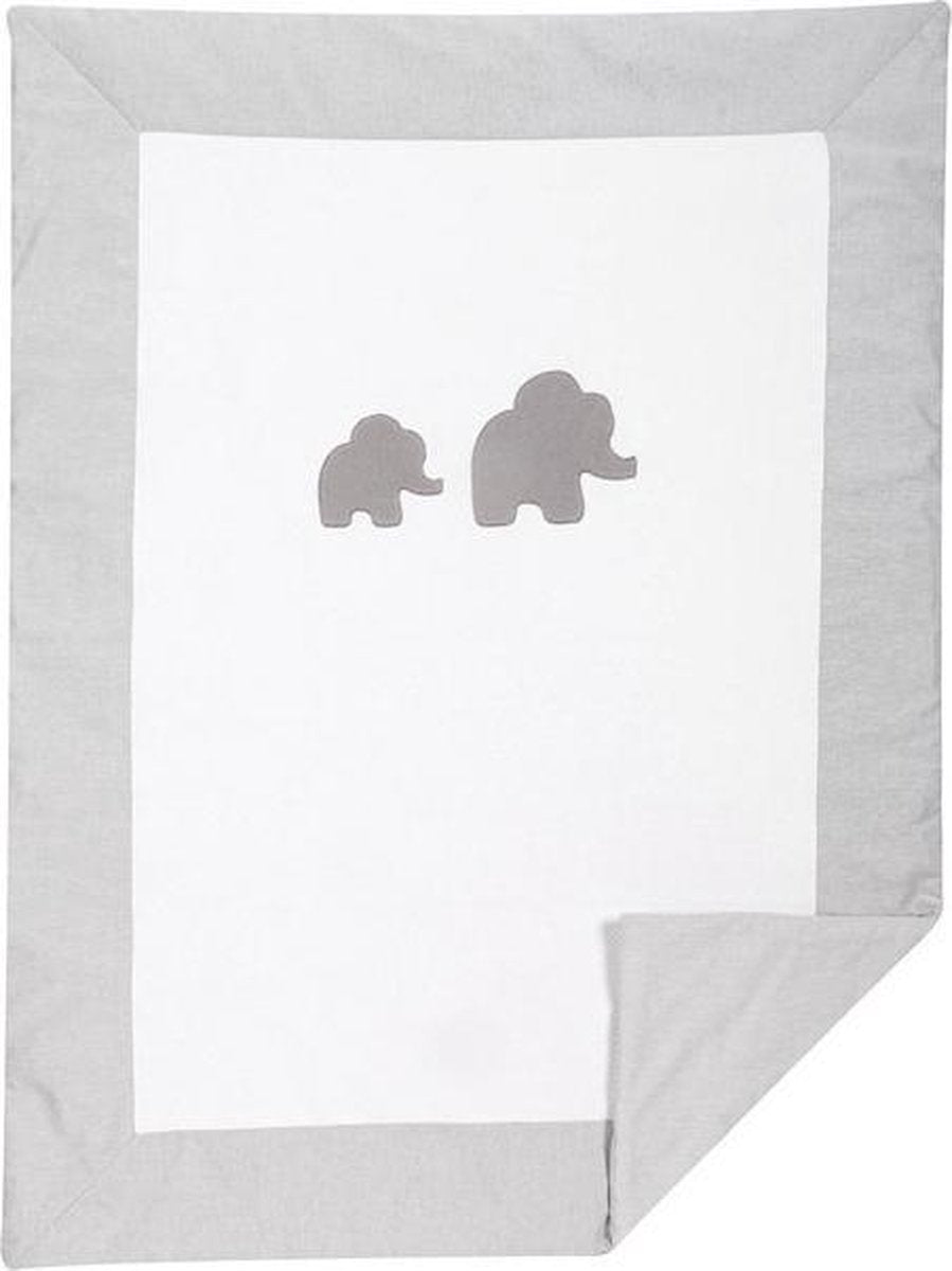 Nattou Tembo Baby Deken - 100 x 135 cm -Grijs/Wit