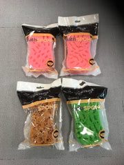 Set van 4 Bad sponzen met ophangkoord 15x9x5cm