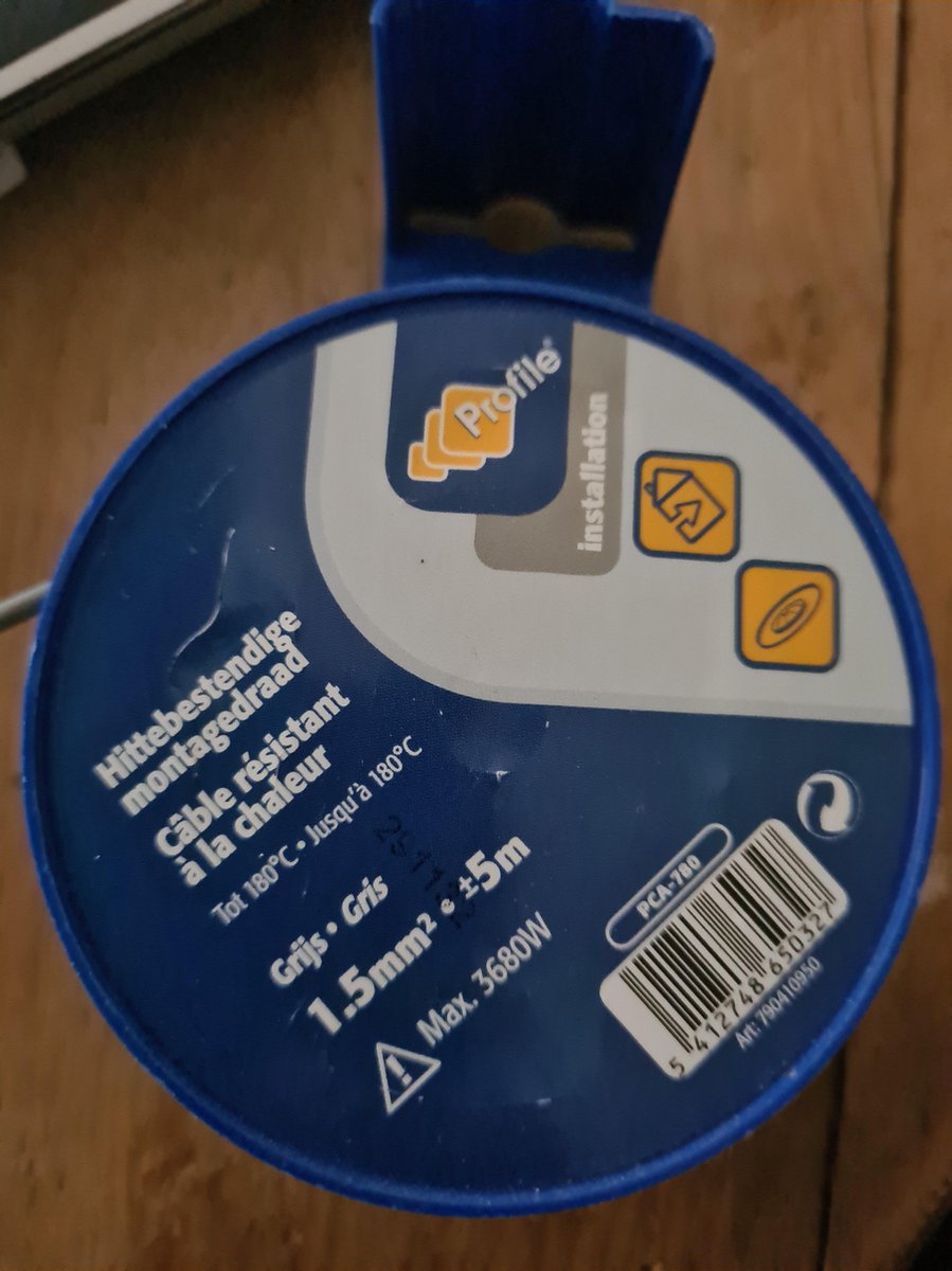Profile hittebestendige montagedraad 5m