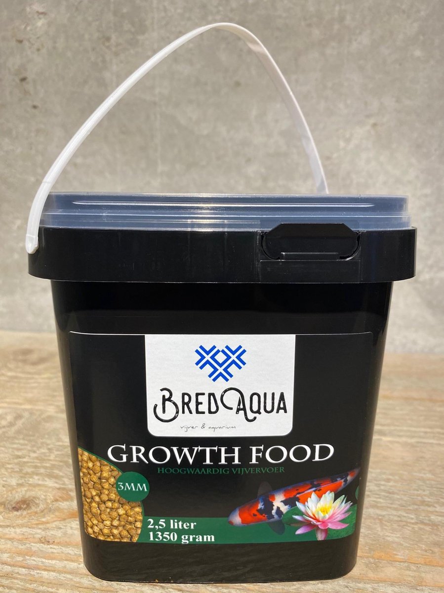 Premium Growth Food 6 mm 2500 ml / 250 cl / 2.5 l  - Vissenvoer - Vissen - Voer - Vijver - Vijvervoer - Vijververbeteraar - Koi - Steur - Groei - Groeiverbeteraar