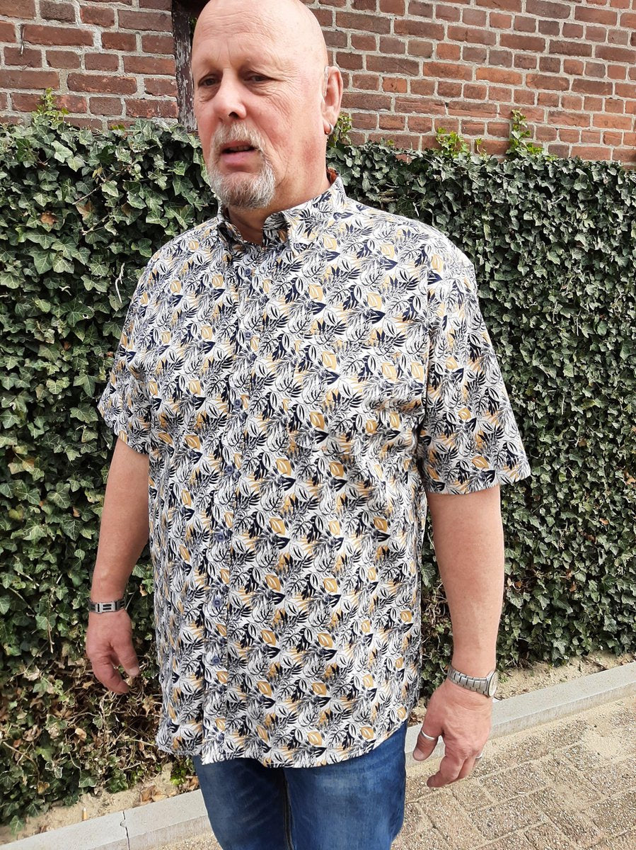 GCM Overhemd Wit Korte mouw Maat 3XL BIG MEN SIZE