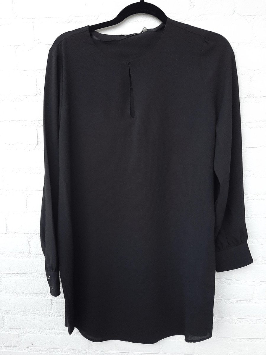 Only Carmakoma Carluxanna Lange blouse Zwart Maat 44