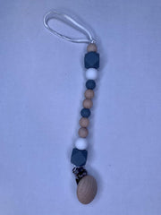 Speenkoord dim grey | kralen | hout | siliconen | dim grey | meisje | jongen | kraamcadeau | babyshower | handgemaakt