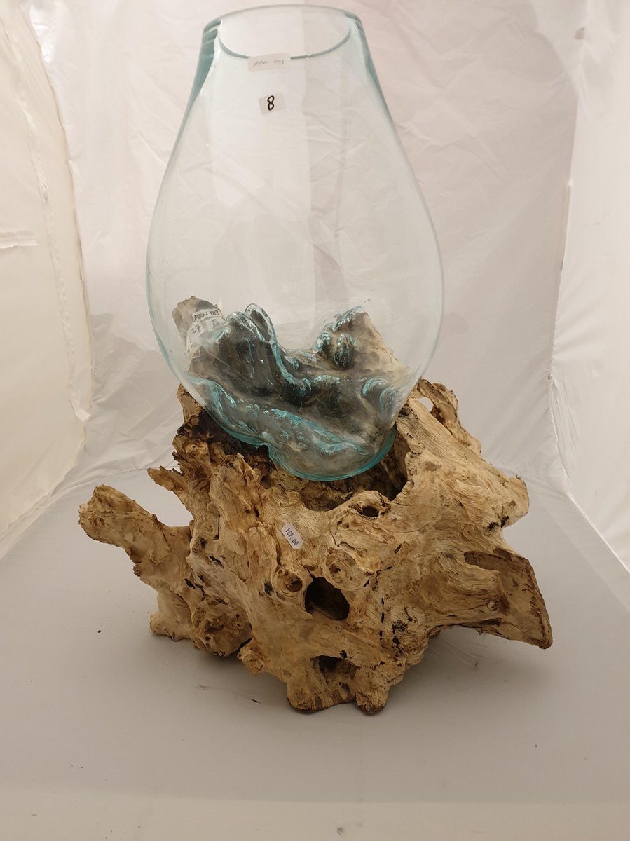 Glas op hout 66x55 cm