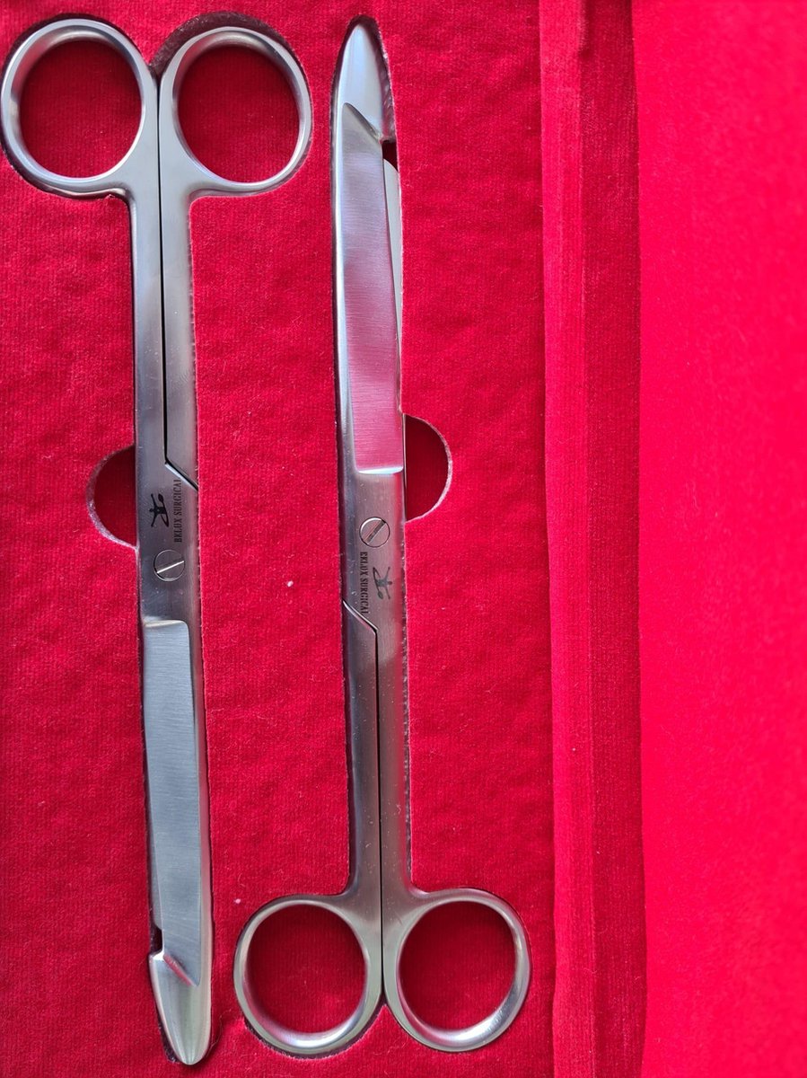 Belux Surgical /Set van 2 ENTEROTOMIE SCHAAR GROTER EINDE 21cm RVS / Japans staal  100%
