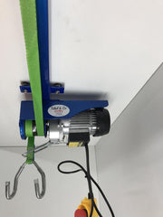 Electrische Fietslift blauw met groene hijsbanden 125kg met CE-Keur certificering