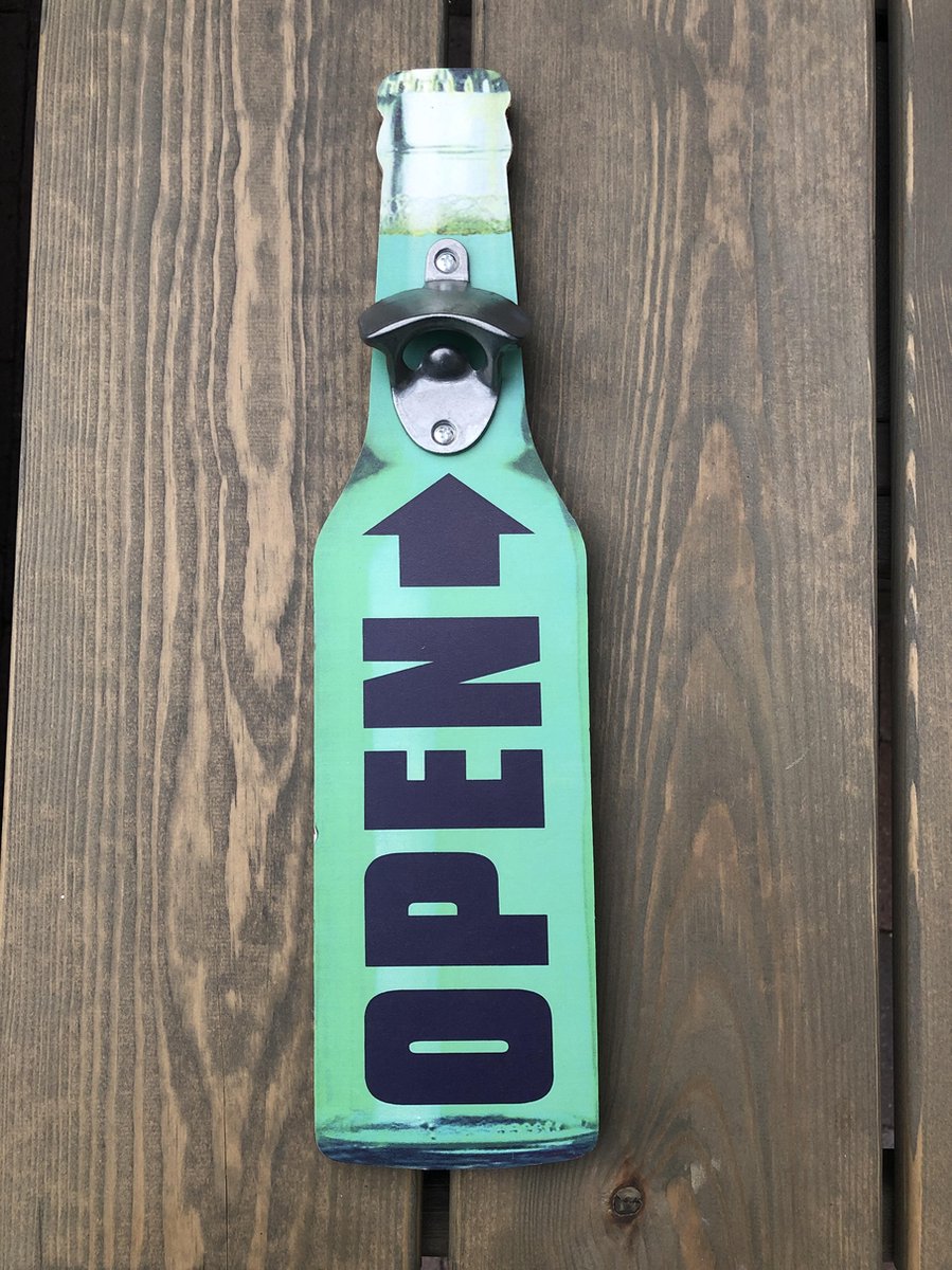 Shopaxo Bieropener muur - Flesopener - Muuropener hout buiten - Flessenopener muur - Flessenopener wand - Flessenopener hout - Wandopener - Wand flesopener - Bier opener - Flesopener wandmodel - Muur flesopener - 40x10 cm - Vaderdag
