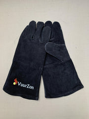 Houtkachel handschoenen per paar zwart.