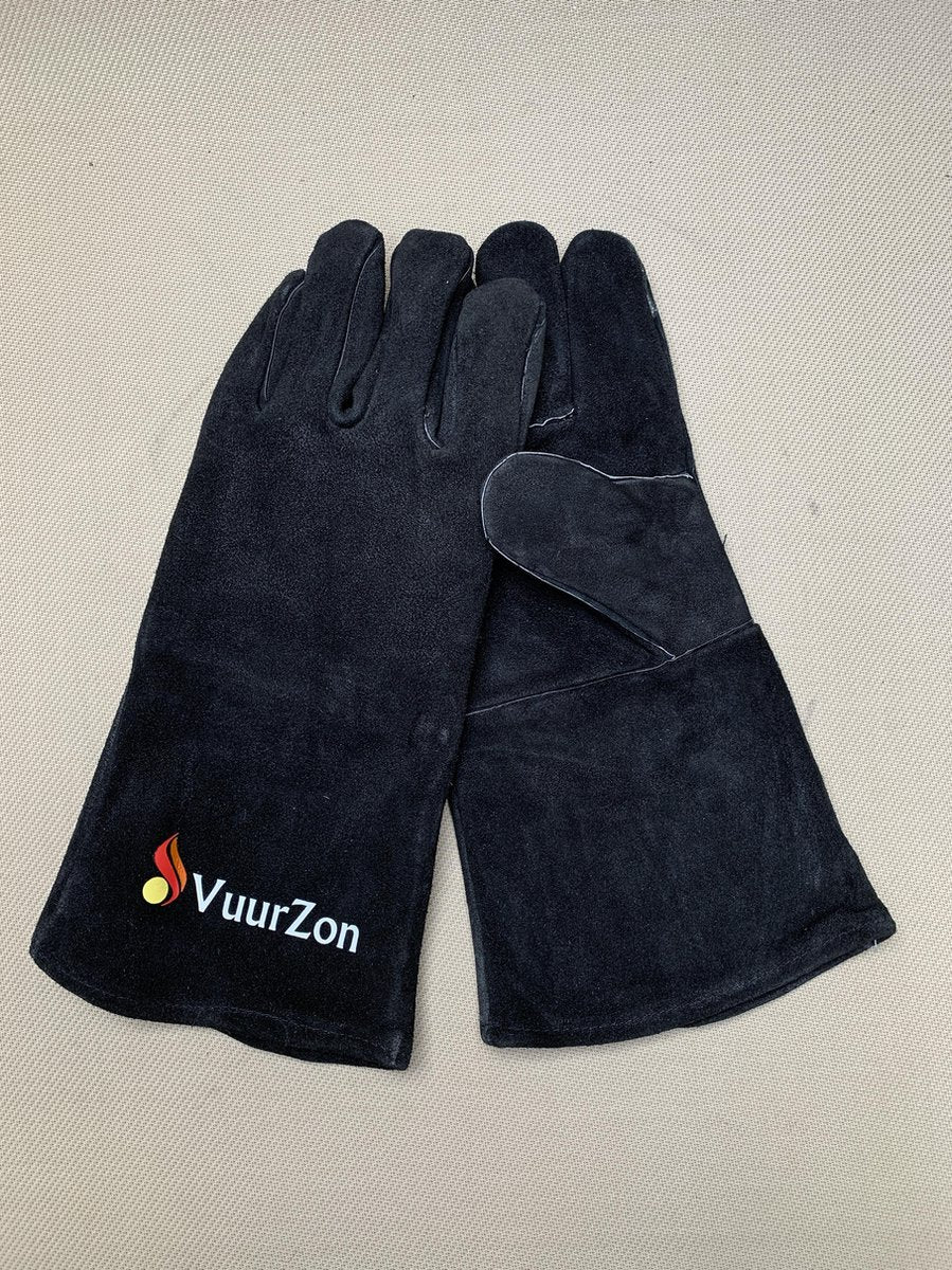 Houtkachel handschoenen per paar zwart.