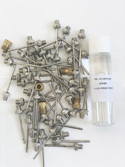 Naaldnippel| Naadnippels | Set van 50 stuks |5 koppelstukjes | 20 ml Glycerine | voor ballenpompen ( hand en electrisch)
