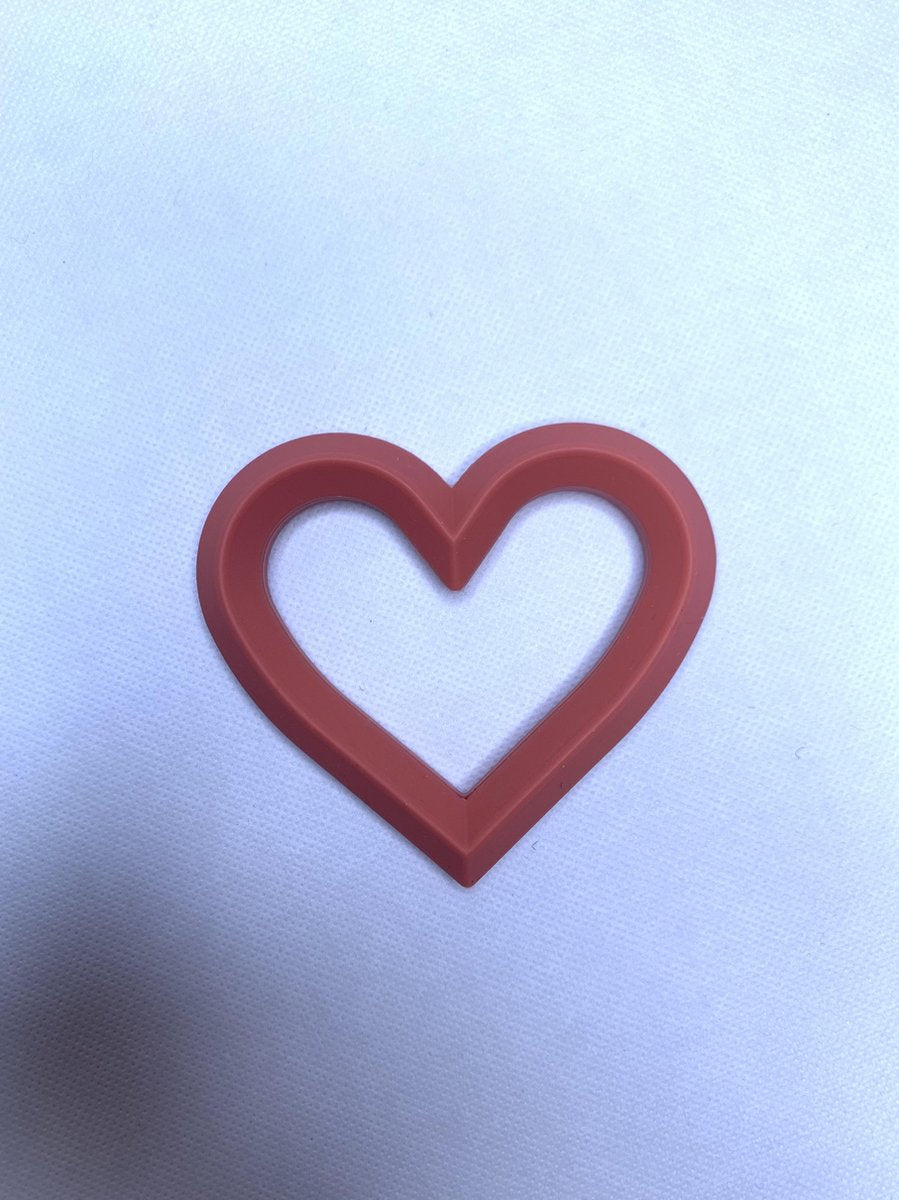 bijtring hart steen rood | siliconen bijtspeelgoed | baby bijtring | 0-2 jaar | bij doorkomende tandjes | kraamcadea