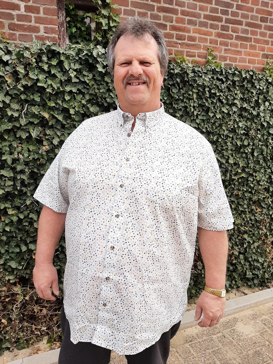 GCM Henderson Overhemd Wit Korte mouw Maat 2XL BIG MEN SIZE