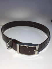 Halsband BioThane GOLD - DONKERBRUIN - 600mmX25mm - dubbele gesp