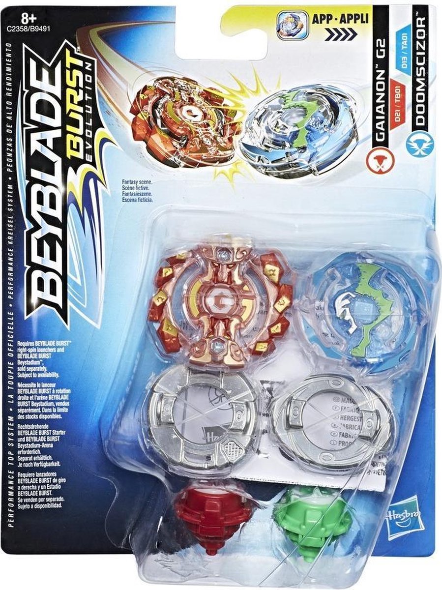 Beyblade Dual Pack Single Tops Gaianon G2 en Doomscizor