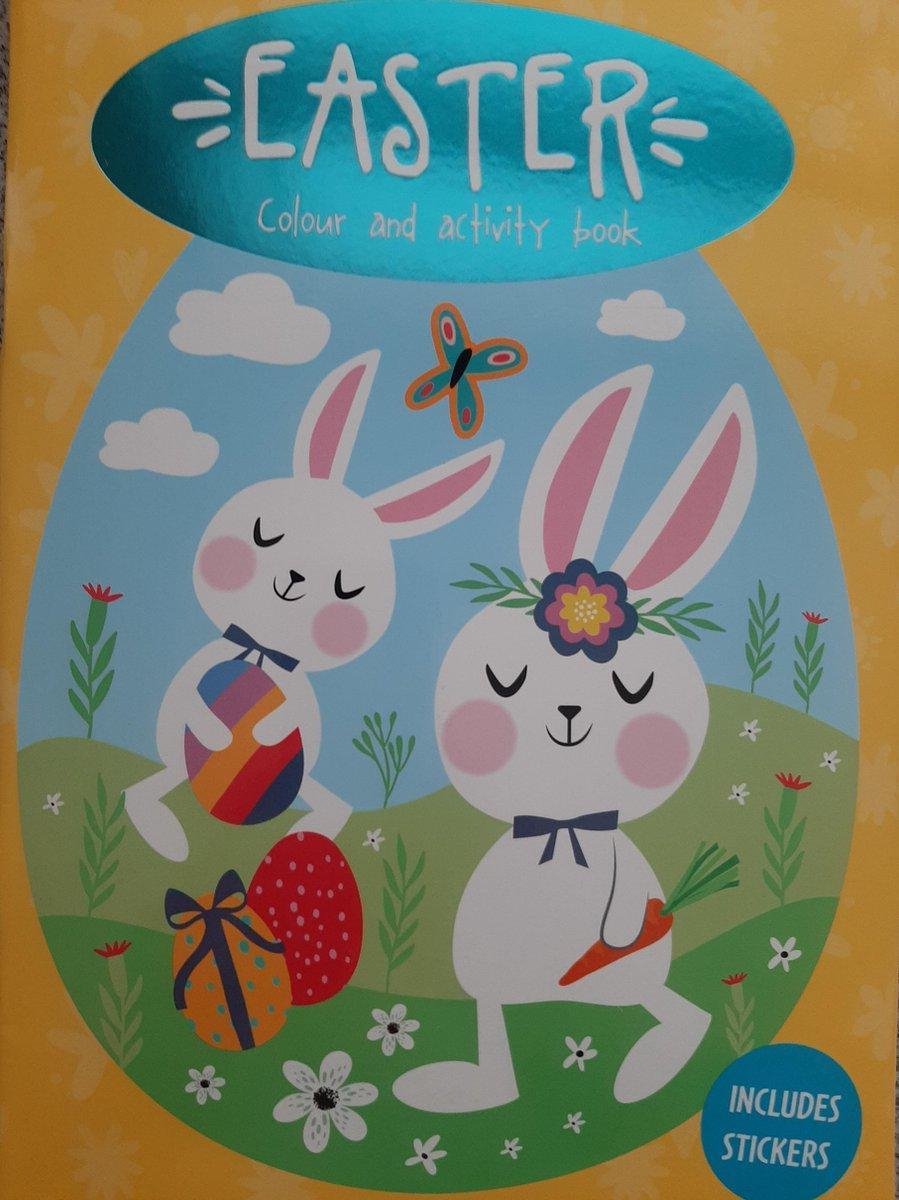 Groot A4 Kleurboek Pasen met stickers - paashaas kinderen - Tekenboek - Kleurboek meisjes - Kleurboek jongens -Tekenen - Kleuren - Kleurboeken voor kinderen - paasstickers