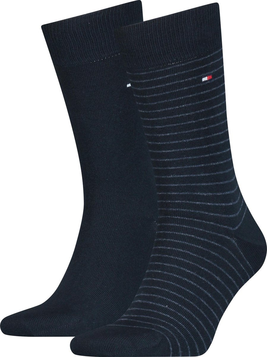 Tommy Hilfiger MEN SMALL STRIPE SOCK 2P Mannen Sokken Maat 47-49