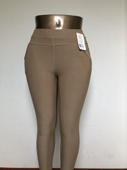 Comfortbroek/Legging - Damesbroek - Hoge taille – BEIGE- Stretch – 2XL/3XL