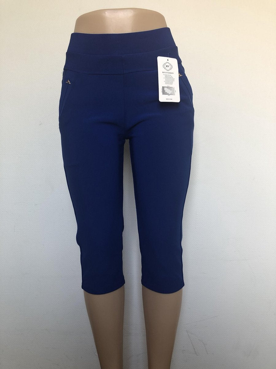 Comfortbroek/Legging – Damesbroek – Hoge taille – Cobalt Blauw – Stretch – 2XL/3XL – KORT MODEL
