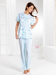 CYBÉLE NIGHT YAMA Pyjama Blue Flower print maat 44