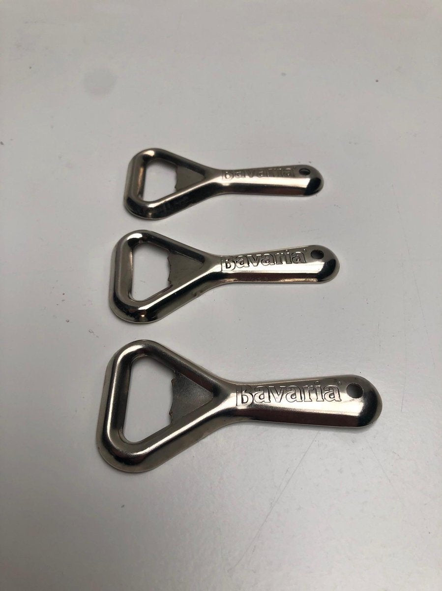 3x bavaria rvs opener flesopener bieropener kroonkurkopener