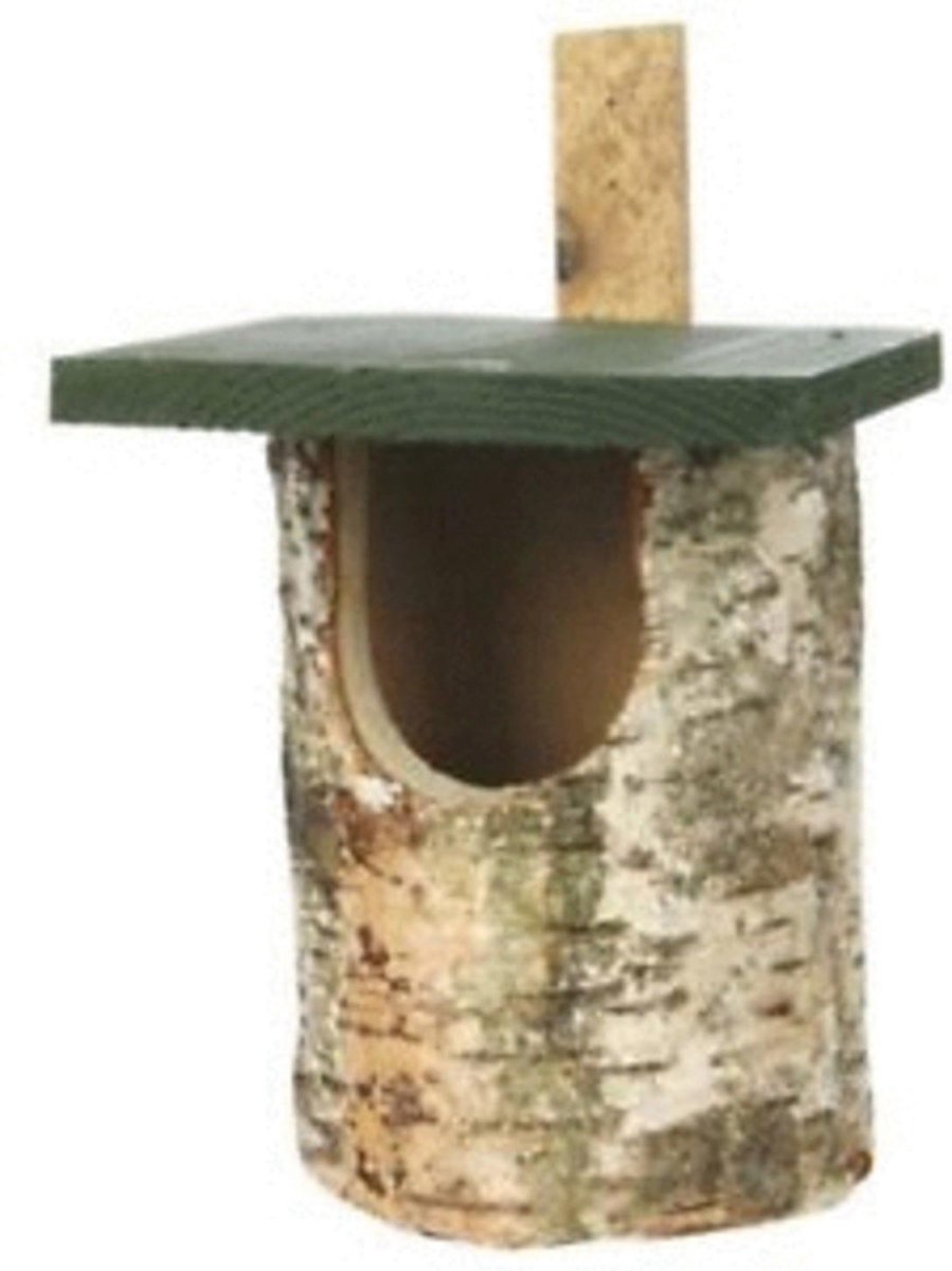 Wildbird Nestkast Berk Halfholenbroeders - Broeden - 17.5x22.5x30 cm Grijs Groen