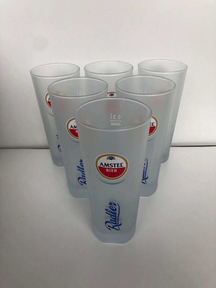 Amstel radler frosted bierglas bierglazen doos 6x30cl bier glas glazen