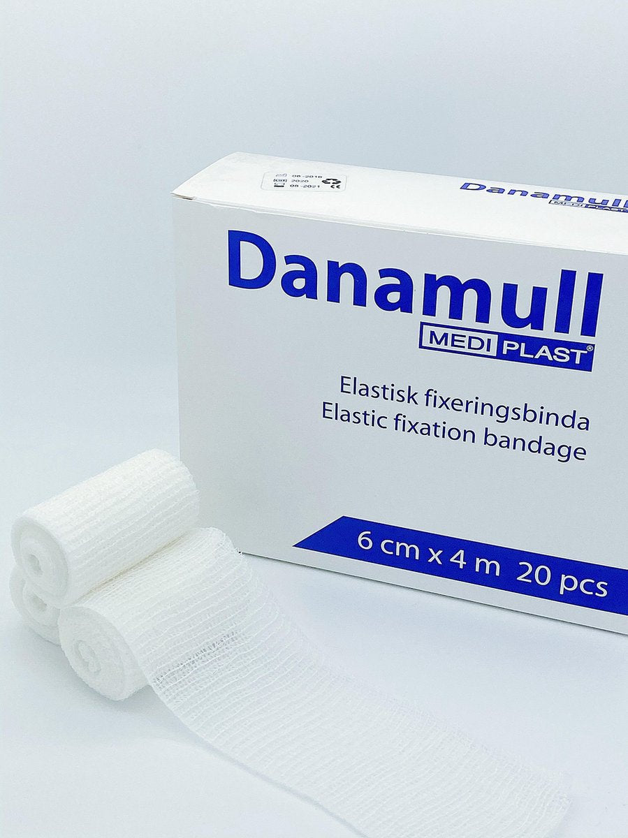 Danamull Elastisch Gaasverband 6cm x 4m - Doos 20 stuks