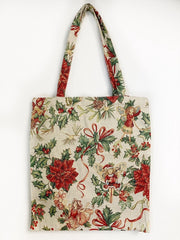 Boodschappentas - luxe gobelinstof - Christmas Happiness - Kerst