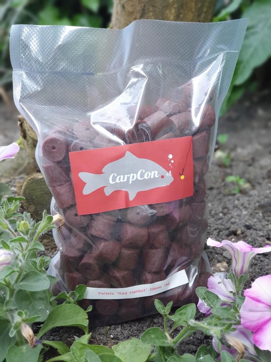 Pellet met Gat 'Red Halibut' - 14mm - 1kg - Karper Pellets - Vissen