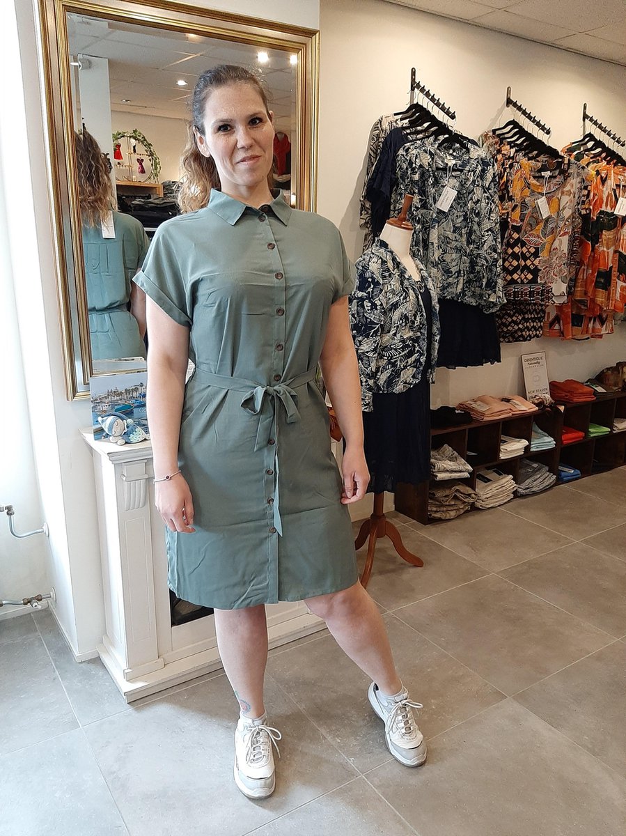 Only Carmakoma jurk Cardiega groen maat 42