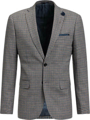 WE Fashion Heren slim fit geruite blazer