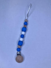 Speenkoord sky blue | kralen | hout | siliconen | sky blue  | meisje | jongen |  kraamcadeau | babyshower | handgemaakt