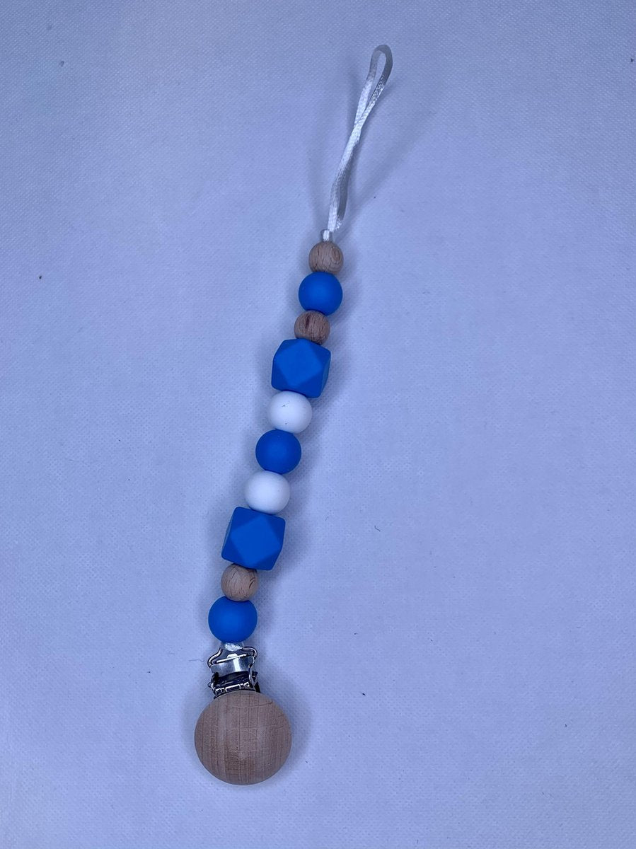 Speenkoord sky blue | kralen | hout | siliconen | sky blue  | meisje | jongen |  kraamcadeau | babyshower | handgemaakt