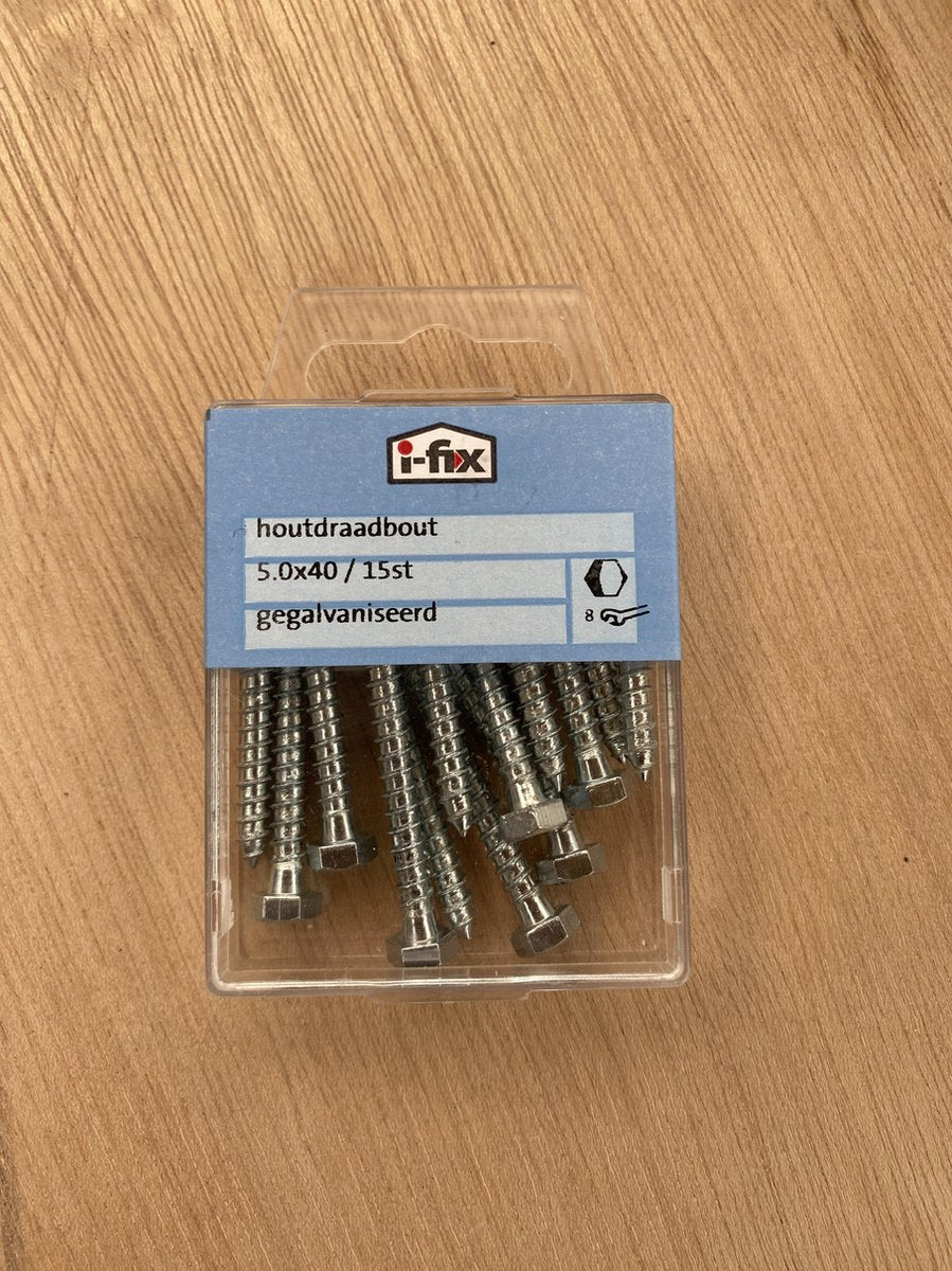Houtdraadschroef 5.0x40 per 15 gegalvaniseerd