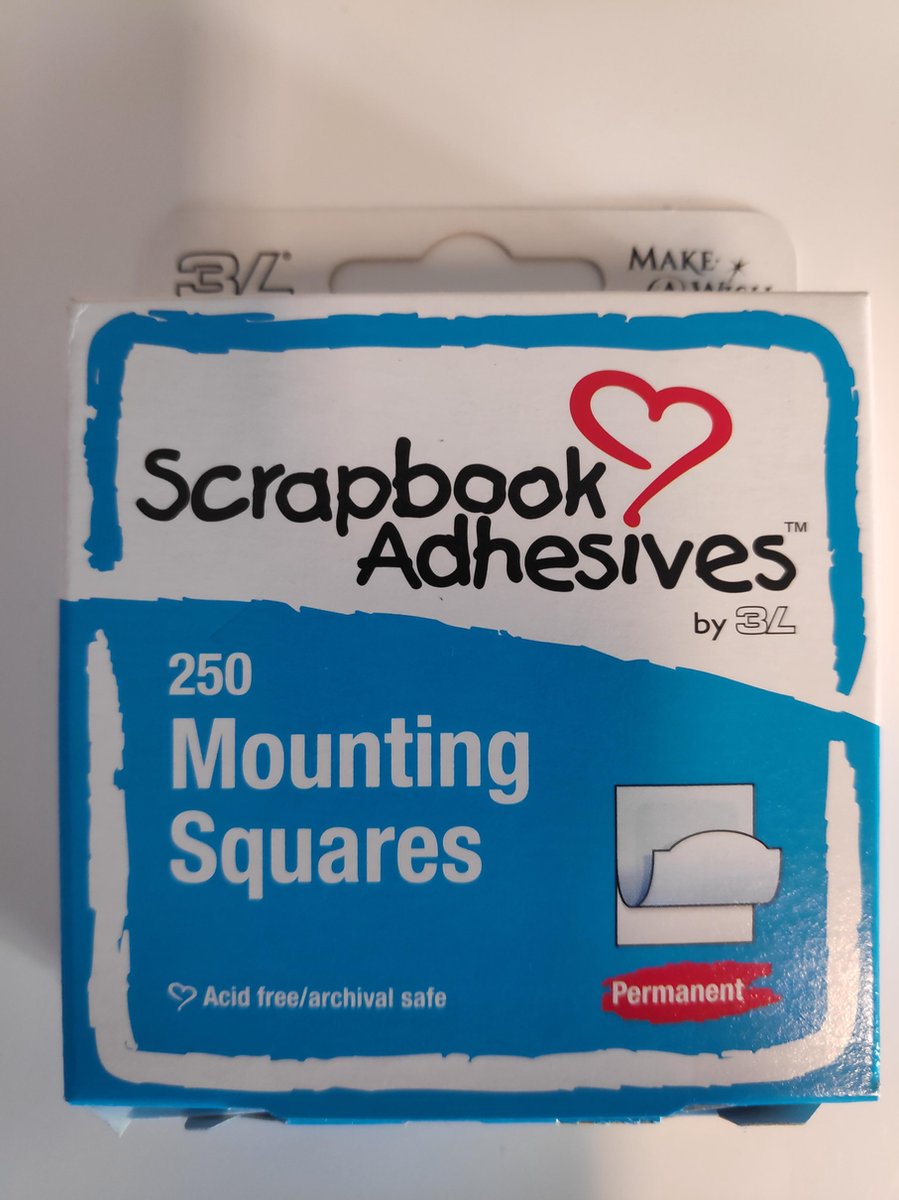 3L Mounting Squares Wit Permanent 250 Stuks