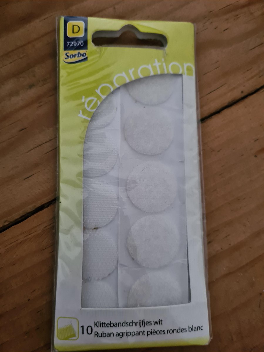 10 klittenbandschijfjes Wit Sorbo