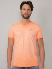 Petrol Industries - Heren Gemêleerd V-hals t-shirt - Rood - Maat M