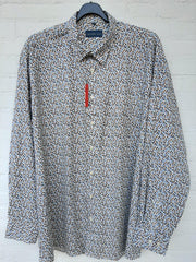 GCM Henderson Overhemd Blauw/Roodbruin Maat 2XL Boordmaat 45-46 Big men size
