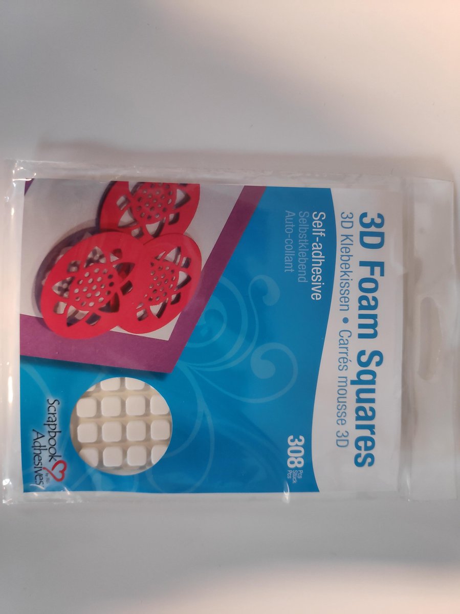 3L 3D Foam Squares Mini Wit 308 Stuks