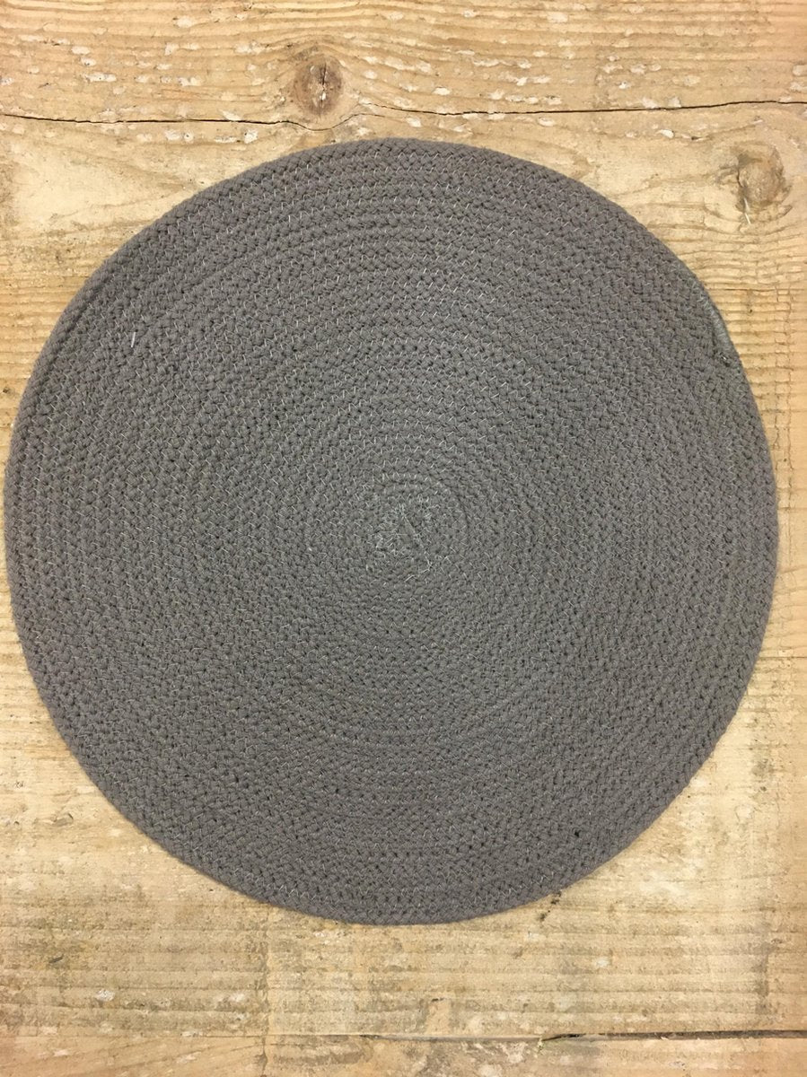 Placemats rond katoen - GRIJS -  natuurlijk materiaal - Katoen - Pepitamia