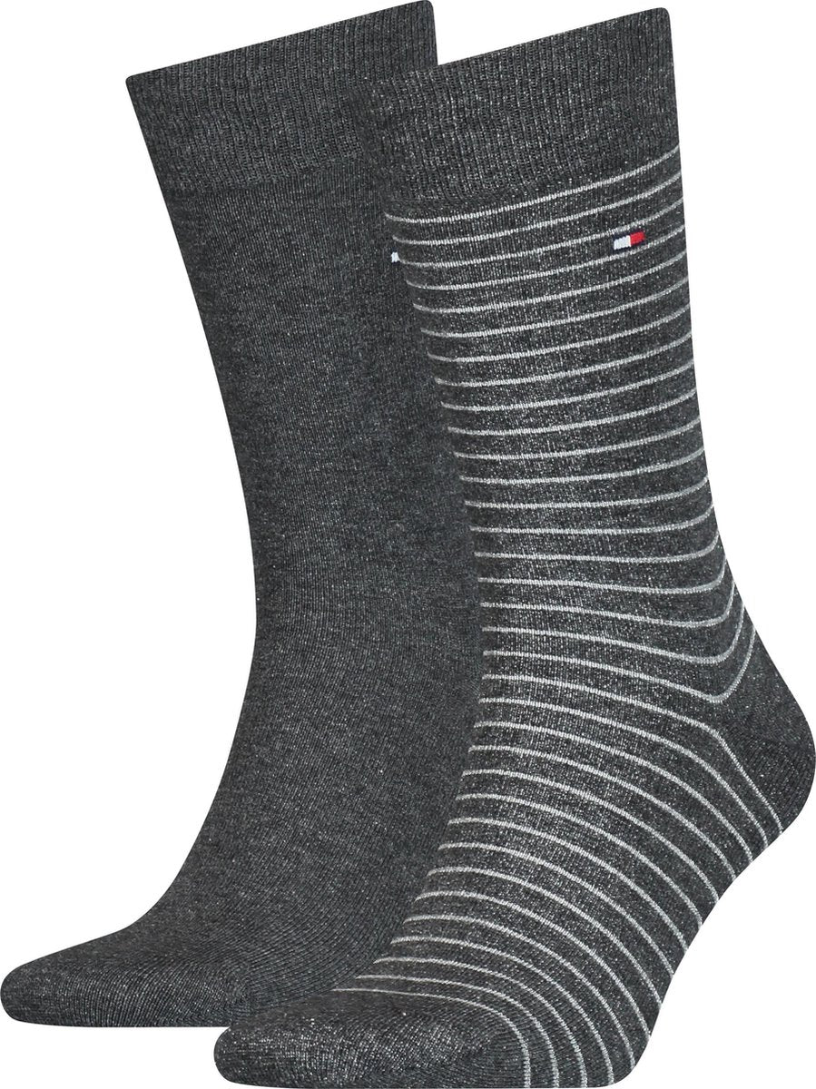 Tommy Hilfiger MEN SMALL STRIPE SOCK 2P Mannen Sokken Maat 47-49