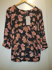 Blouse B. Yong zwart met kleur bloemenprint maat 36 nieuw