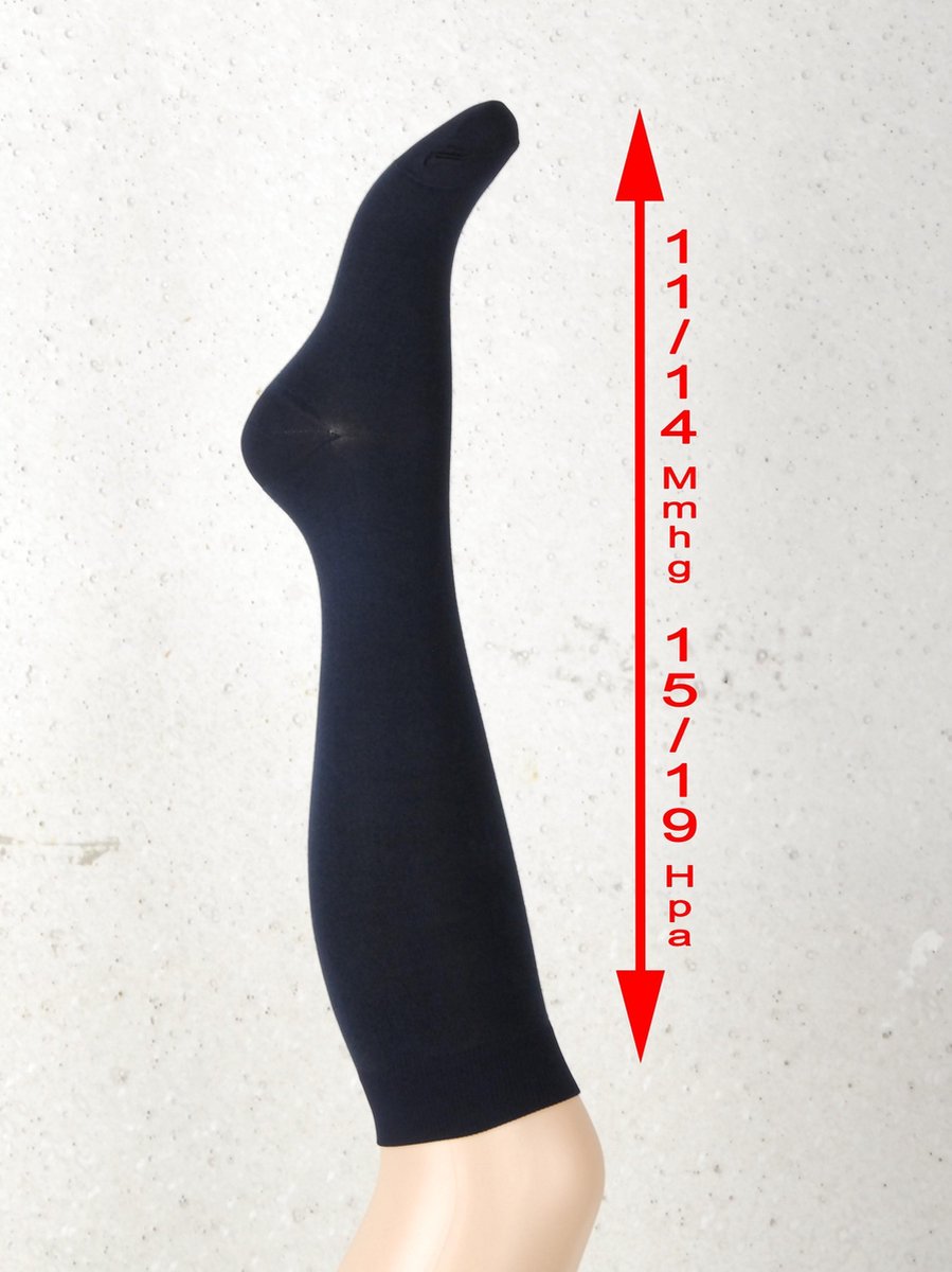 ibici Active vrouwelijke reissok|wandelsok|business sok| met lichte support - Blauw (M/L)